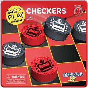 PlayMonster Take 'N Play Anywhere — Checkers — Magnetic Travel Game
